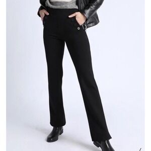Betabrand Women's Black High Waist Sailor Button Flare Leg Pants NWOT‎